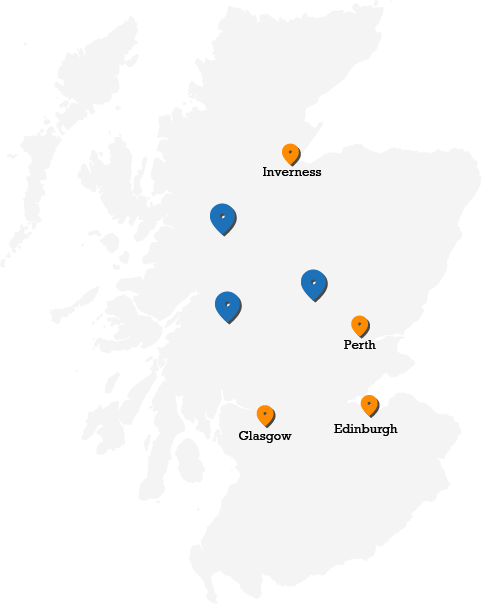 Image showing the White Water Rafting Tours - River Wild Adventures locations in Scotland